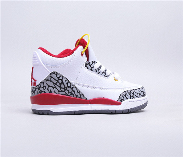 Youth Running weapon Super Quality Air Jordan 3 White/Red Shoes 007